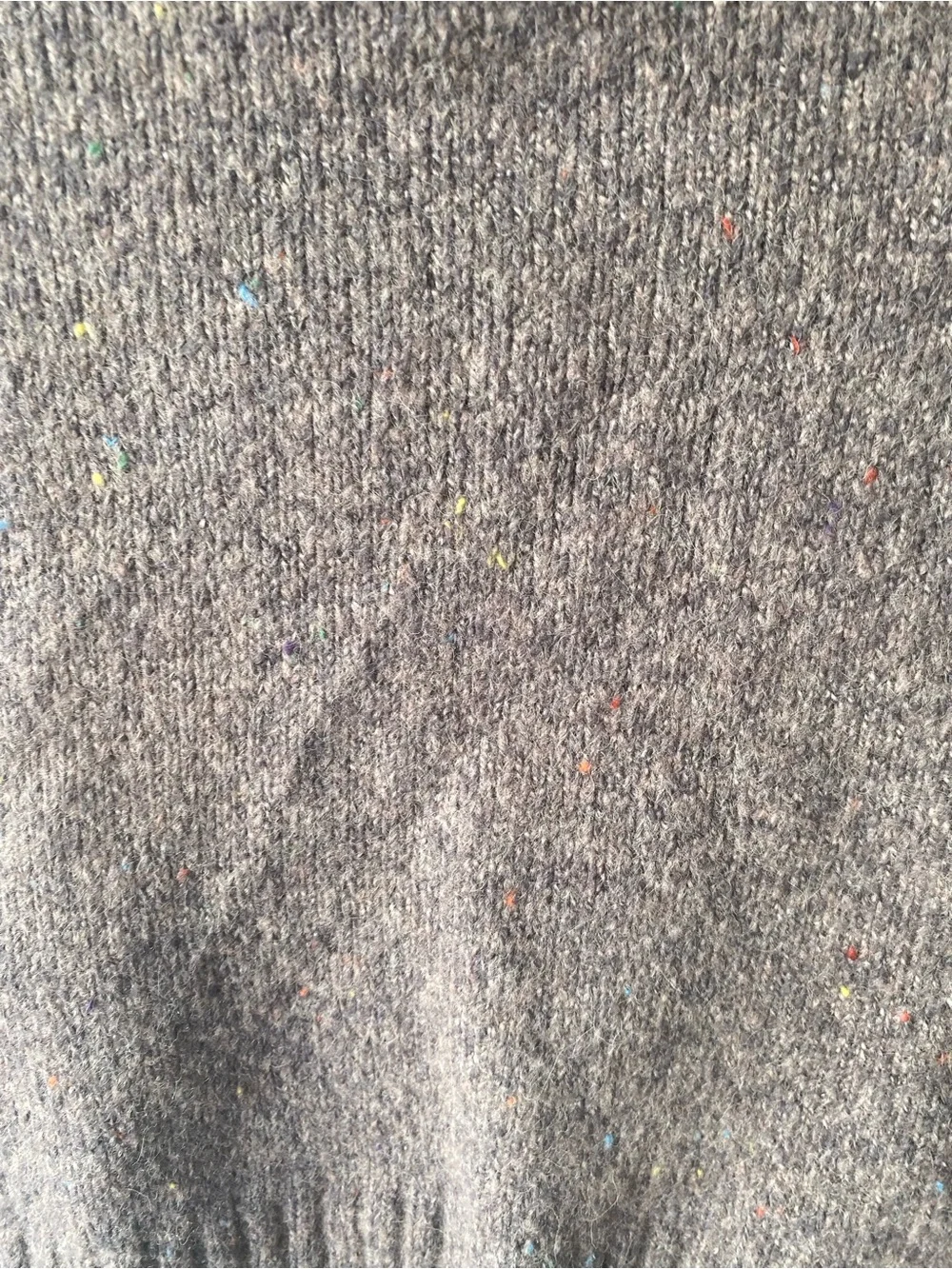 NWT• Zara Grey Flecked Wool Blend Short Sleeve Sweater Small Dark Academia